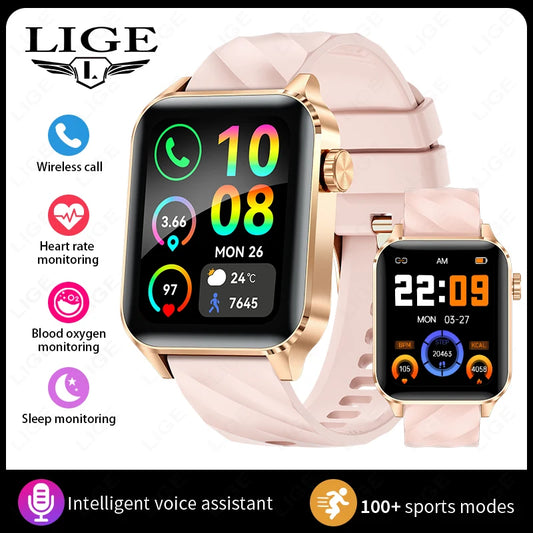1.85” HD Fashion Smart Watch Women Bluetooth Call Sport Women’S Bracelet Fitness Health Monitor Ladies Smartwatch for Women