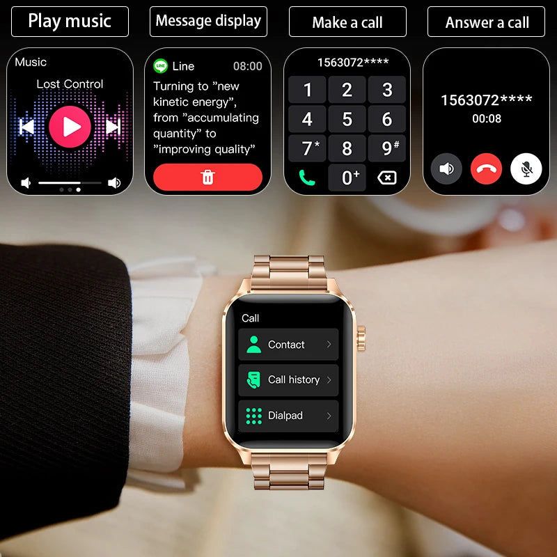1.85” HD Fashion Smart Watch Women Bluetooth Call Sport Women’S Bracelet Fitness Health Monitor Ladies Smartwatch for Women