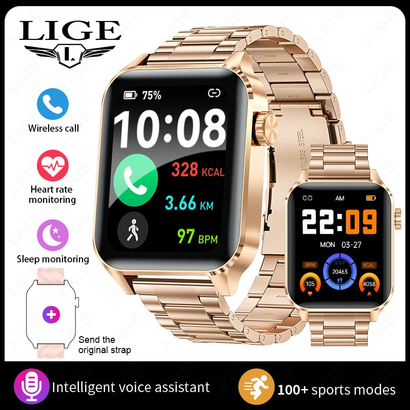 1.85” HD Fashion Smart Watch Women Bluetooth Call Sport Women’S Bracelet Fitness Health Monitor Ladies Smartwatch for Women