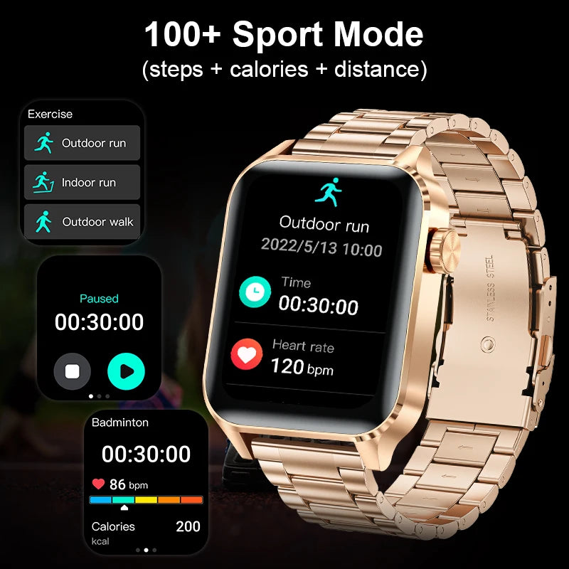1.85” HD Fashion Smart Watch Women Bluetooth Call Sport Women’S Bracelet Fitness Health Monitor Ladies Smartwatch for Women