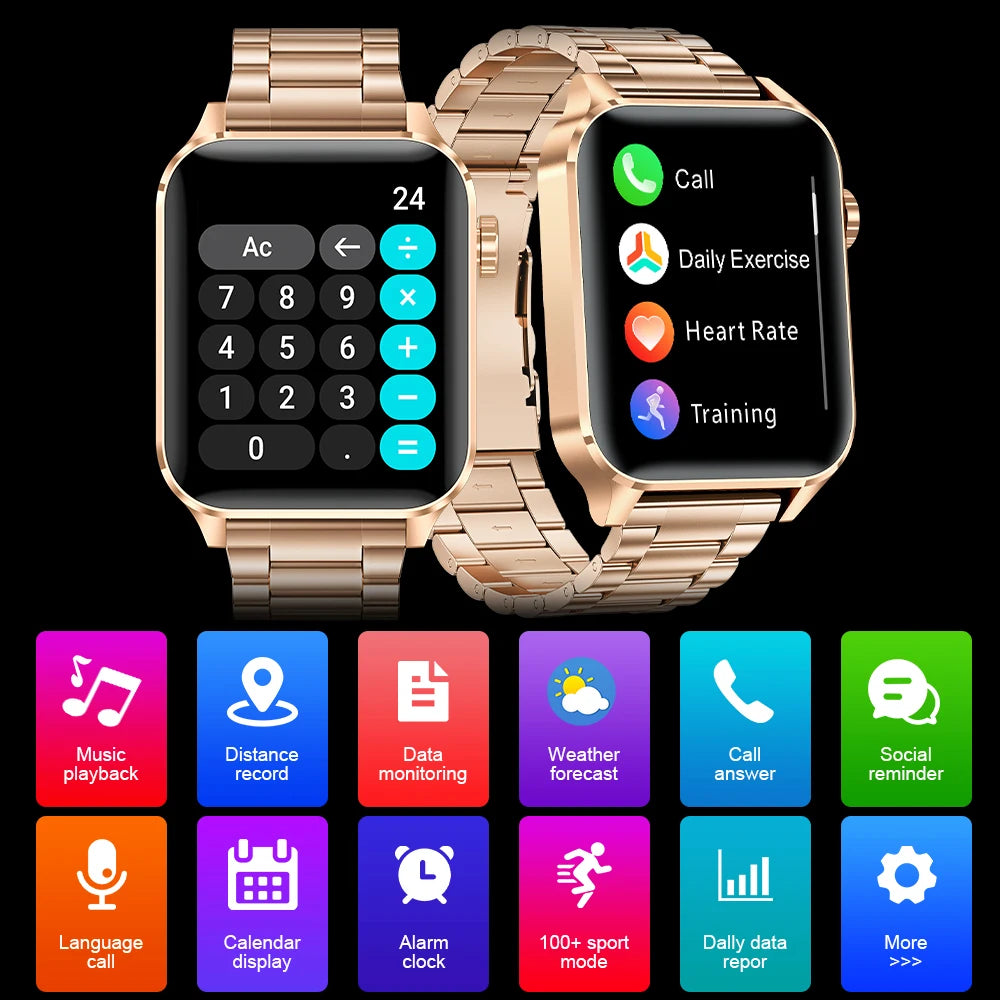 1.85” HD Fashion Smart Watch Women Bluetooth Call Sport Women’S Bracelet Fitness Health Monitor Ladies Smartwatch for Women