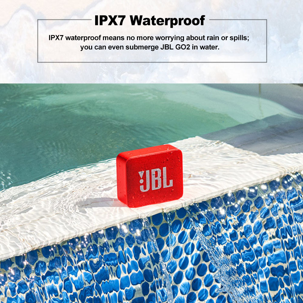 Altavoz Bluetooth inalámbrico JBL GO 2 IPX7 resistente al agua con micrófono